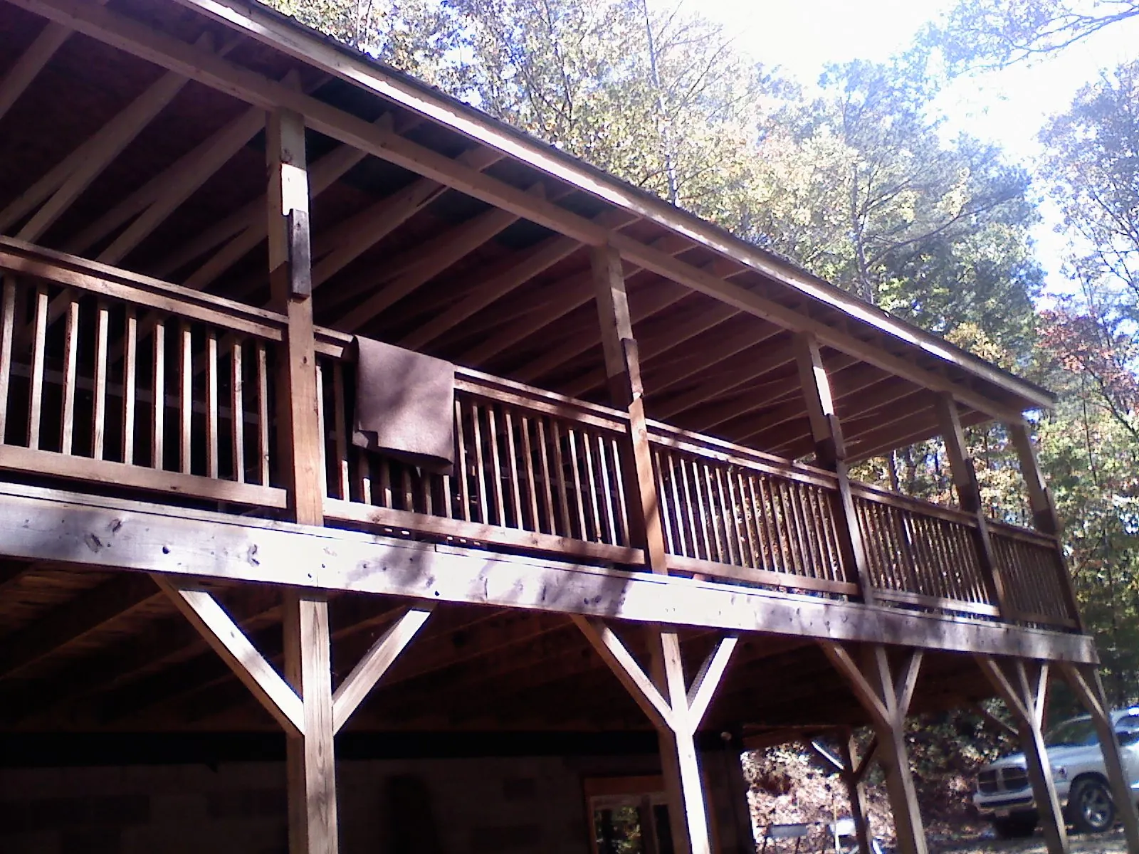 Timber framing under a new elevated porch and deck — Roof Leak Repair in Albany by Roofing Brothers